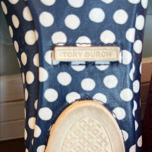 Tory Burch Minnie Travel Ballet with logo Napa leather Polka Dot Flats - Picture 12 of 16